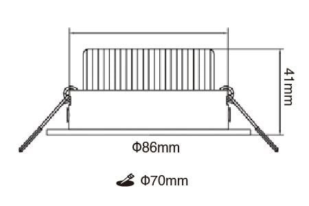 LED Downlight LED-9DOL8WR1-BK Drawing